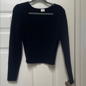 Abercrombie & Fitch- Black long sleeve ribbed square neck top